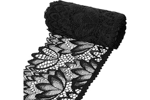 5 Yards Black Lace Trim, 4 Inch Wide Elastic Vintage Lace Fabric Trim, 1 Roll Applique Black Laces Ribbon for Wedding Dress, Bridal Decorations: Fabric Sourcing and Quality Notes