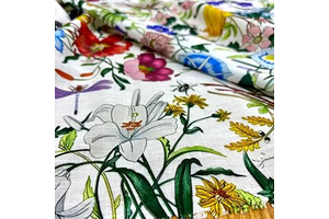 Italian Design Spring Flowers Patterned Linen Fabric, Design Fabric, Dress-Shirt-Clothing Fabric (Width 150 cm/1.64 yards/58 Inch): Fabric Sourcing and Quality Notes