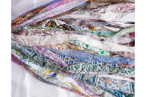 42 Yards Unstitched Sari Silk Yarn Ribbon Tassels SKEINS Muted Dull Shades Journal Scrapbook Craft Project Decor DLLNG: Fabric Sourcing and Quality Notes