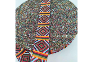 1.8mm Thick Jacquard Ribbon, 4cm Wide Tank Square Polyester Webbing for Crafts Pet Collars Leash Backpack Strap Belt,3 Yards Colorful Webbing: Jacquard Weave and Production Notes