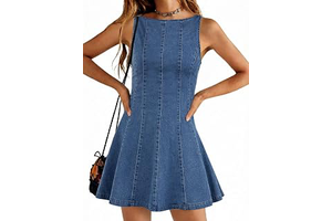 Womens Casual Denim Overalls Dresses Summer A Line Mini Jean Dress: OEM Production and Sizing Notes