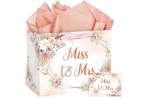 Yomaiha Bridal Shower Gift Bag Wedding Miss to Mrs Gifts Bag with Tissue and Card Bridal Shower Gift Wrapping Paper Bag Floral Boho Wedding Gift: Print Design and Production Notes