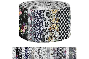 Jelly Roll Fabric Strips for Quilting, 40 Strip 2.5 x 44 Inch, Black: Print Design and Production Notes