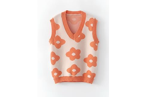 Women's Sweater Vest Y2K Sleeveless Floral Print Jacquard Sweater Vest for Girl: Jacquard Weave and Production Notes