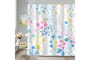 APROPHIC Floral Shower Curtain Pastel Watercolor Wildflower Bath Curtain: Print Design and Production Notes