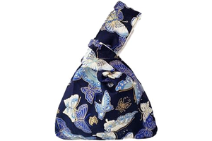 Cotton Japanese Style Wrist Bag, Portable Printed Handbag, Vintage Elegant Sleeve Knot Pouch, Women's Floral Canvas Tote: Print Design and Production Notes