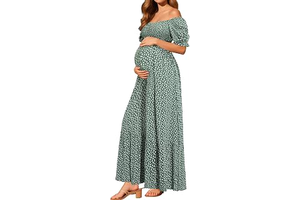 Pinup Fashion Maternity Baby Shower Photoshoot Pregnancy Summer Maxi Dress: OEM Production and Sizing Notes