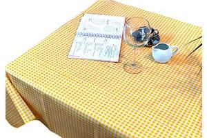 Alux Gingham Oilcloth Tablecloth - Yellow - Plastic Vinyl PVC - Mantel de Plastico - Mexican Oilcloth Tablecloth (55 x 55 Inch Square): Fabric Sourcing and Quality Notes