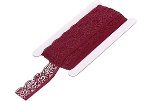 MECCANIXITY Lace Trim Vintage Crochet 0.98" x 10yards Wine Red Stretch Lace Ribbon for DIY Scrapbooking Clothes Fabric Wedding Decoration Gift: Fabric Sourcing and Quality Notes