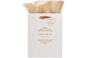Christian Art Gifts Medium Gift Bag with Tissue Paper, Grateful for You: Print Design and Production Notes