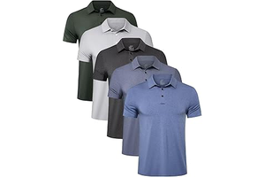 5 Pack Men's Polo Shirts Short Sleeve Golf T Shirt Performance Casual: OEM Production and Sizing Notes