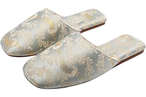 Silk Embroidered Slippers for Women, Warm Cozy Plush Non-Slip Slippers: Jacquard Weave and Production Notes
