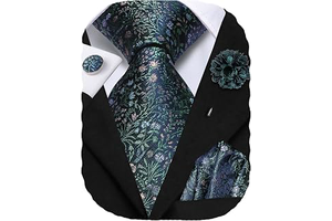 Men's Silk Ties Formal Woven Classic Necktie Pocket Square Set: Jacquard Weave and Production Notes