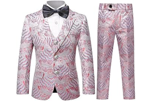 Boys Suit Slim Fit Jacquard Tuxedo 3 Piece Set: Jacquard Weave and Production Notes