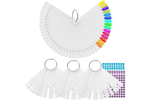 BQAN Nail Swatch Sticks 200 Pcs Clear with Ring & Number Stickers: Ombre Dyeing and Production Notes