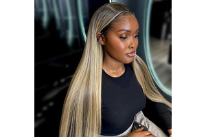 abgese Ombre Ash Blonde Wig Human Hair Natural Roots 13x6 Straight Lace Front Wigs Human Hair Pre Plucked for Women 180 Density Ombre Blonde: Ombre Dyeing and Production Notes