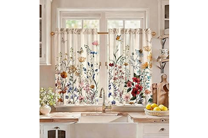 Miss Adola 36 Inch Length Kitchen Tier Curtains, Vintage Floral: Print Design and Production Notes