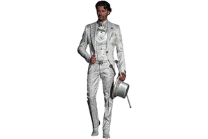 Men's Jacquard 3-Piece Suit Short Tailcoat Jacket with Double Breasted Vest Pants Tuxedos Wedding Prom: Jacquard Weave and Production Notes