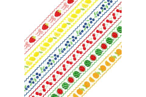 Whaline 6 Rolls Fruits Theme Jacquard Embroidered Ribbon Trim 30 Yard Sweet Summer Fruit Embroidery Lace Ribbon Cotton Blend for Party Wreath: Jacquard Weave and Production Notes