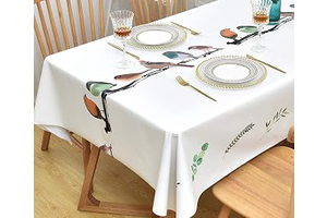 Wipeable Waterproof Tablecloth Vinyl Tablecloths for Rectangle Tables Heavy Duty PVC Tablecloth for Kitchen Dining Table(Birds, 54'' x 54''): Fabric Sourcing and Quality Notes