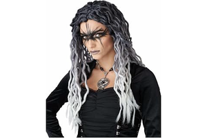California Costumes, Ombre Crinkle Dreads Wig, Black/Gray: Ombre Dyeing and Production Notes