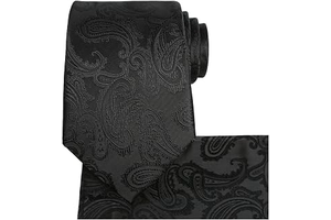 Mens Extra Long Tie Paisley Pattern Necktie + Gift Box (63'' XL): Jacquard Weave and Production Notes