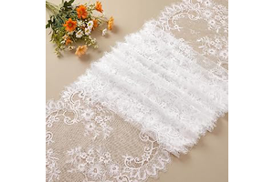 15.75" Wide White Eyelash Lace Fabric, High Density Weaving Lace Ribbon with Floral Pattern for Wedding, Sewing, DIY Crafting, Home Decor (White): Fabric Sourcing and Quality Notes