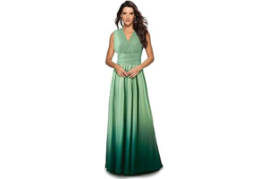 Women's Ombre Convertible Wrap Maxi Dress Wedding Bridesmaid Evening Gown Dress: Ombre Dyeing and Production Notes