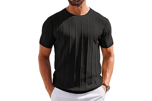 Men's T-Shirts Short Sleeve Crewneck Knit Shirts Summer Ribbed Textured Tee Shirts: OEM Production and Sizing Notes