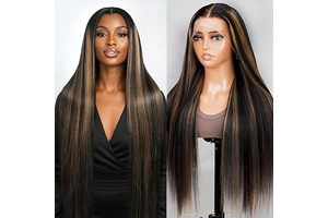 13x6 Ombre Lace Front Wigs Human Hair 180 Density 24 Inch Straight 1B/30: Ombre Dyeing and Production Notes