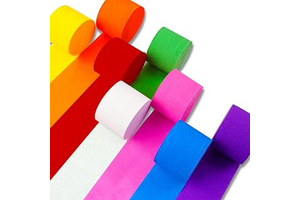 PartyWoo Rainbow Crepe Paper Streamers 8pcs 656 FT Rainbow Streamers: Ombre Dyeing and Production Notes
