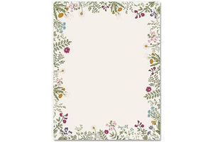 JarThenaAMCS 60 Pcs Vintage Floral Stationery Letterhead Paper Summer Retro Wildflower Writing Paper Decor for Notes Greeting Cards Wedding: Print Design and Production Notes