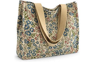 Canvas Tote Bag for Women, Floral Reusable Shoulder Bag Ladies Cute Cloths Handbags for Work Travel: Print Design and Production Notes