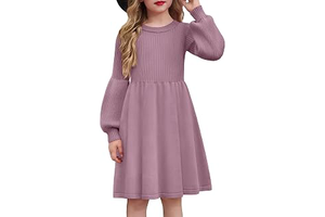 Girls Sweater Lantern Long Sleeve Fall Winter Casual Dress 6-14Y: OEM Production and Sizing Notes
