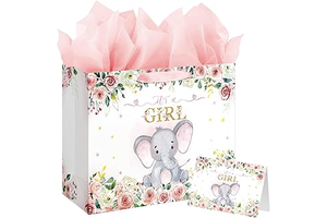 Laidans 13 Inch Large Baby Girl Gift Bag for Baby Shower: Print Design and Production Notes