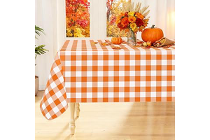 Smiry Fall Tablecloth, Flannel Backed Vinyl Table Cloth, 60"x120": Fabric Sourcing and Quality Notes