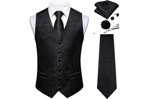 Mens Suit Vest Tie Set Paisley Waistcoat: Jacquard Weave and Production Notes