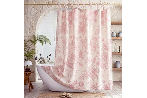 Floral Linen Shower Curtain 72 x 72 Inch, Pink: Print Design and Production Notes