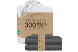 Threadmill Cotton Twin XL Sheet Set | 100% Cotton Sheets for Twin XL Size Bed | Damask Jacquard Sateen Twin XL Bed Sheets Set with 16" Deep: Jacquard Weave and Production Notes
