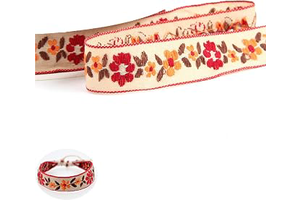 3 Yard Jacquard Ribbon Trim Floral Wired Edge Ribbon 2cm Width Flower Pattern Emobridered Woven Fabric Sewing Ribbons Trims for Wedding Dress: Jacquard Weave and Production Notes
