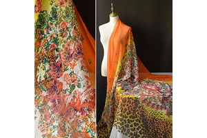 Printed Silk Chiffon Fabric, 5.5 mommes Thick. It is Suitable for DIY Clothing Sewing, Wedding Dress Making and Handicraft Production. Width: 54: Fabric Sourcing and Quality Notes