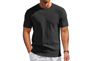 Men's T-Shirts Short Sleeve Knit Shirts Casual Crewneck Ribbed Dress Tee Shirt: OEM Production and Sizing Notes