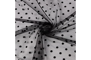 59 Inch Black Polka Dots Tulle Fabric Transparent Flocking Polka Big Dot Mesh Fabric for Wedding Veil Costume Dress Clothing Puff Skirt Craft: Fabric Sourcing and Quality Notes