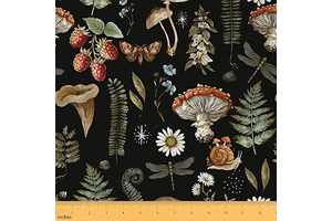 Mushroom Fabric by The Yard Natural Plant Wild Moth Snail Leaves Decor DIY Craft Vintage Rustic Jungle Fabric for Outdoor&Indoor DIY Soft: Fabric Sourcing and Quality Notes