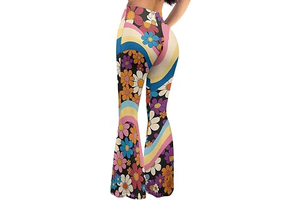 Women's Flare Leggings High Waisted Bell Bottom Yoga Pants for Women Girl Tummy Control Wide Leg Trousers Sweatpant: Print Design and Production Notes