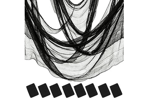 8 Pack Black Halloween Gauze Creepy Cloth Fabric Tapestry Decor,72 x 30 inch Indoor Outdoor Spooky Halloween Decorations for Home Wall Party: Fabric Sourcing and Quality Notes