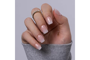 CurvLife Short Square Ombre Design Press On Nails, First Crush Apricot: Ombre Dyeing and Production Notes
