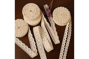 ToBeIT Cotton Lace Trim Approx 32.8 Yard DIY Vintage Ribbon Scallop Edge Crocheted Lace Trim Fabric for Scrapbooking Wrapping Package Sewing: Fabric Sourcing and Quality Notes