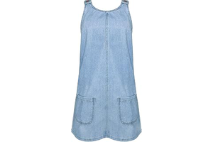 Womens Summer Denim Mini Dress Sleeveless Jean Overall Dress Vintage Casual Loose Fit Crew Neck Dresses: OEM Production and Sizing Notes