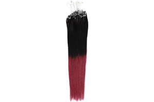 Women's Remy Human Hair Extensions Dip Dye Ombre Micro Rings Beads Loop Hair 18inch 100s (T Colors #1b/bug): Ombre Dyeing and Production Notes